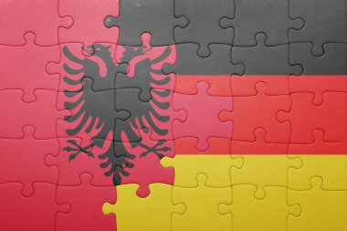 Arnavutluk ve Almanya ulusal bayrak ile bulmaca 