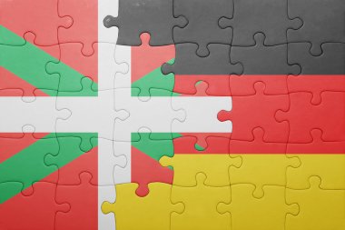 Bask Ülkesi ve Almanya ulusal bayrak ile bulmaca 