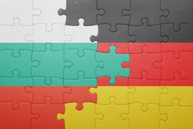 Bulgaristan ve Almanya ulusal bayrak ile bulmaca 