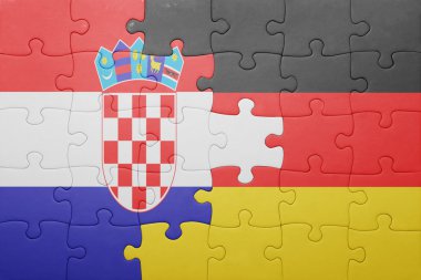 Hırvatistan ve Almanya ulusal bayrak ile bulmaca 