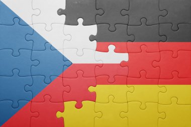 Almanya ve Çek Cumhuriyeti ulusal bayrak ile bulmaca 