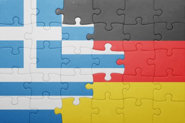 Yunanistan ve Almanya ulusal bayrak ile bulmaca 