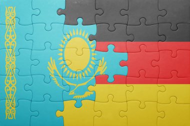 Kazakistan ve Almanya ulusal bayrak ile bulmaca 