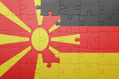 Makedonya ve Almanya ulusal bayrak ile bulmaca 