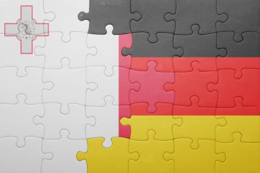 malta ve Almanya ulusal bayrak ile bulmaca 
