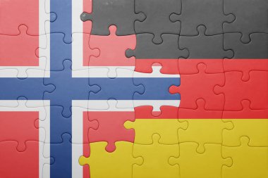 Norveç ve Almanya ulusal bayrak ile bulmaca 
