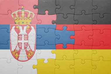 Sırbistan ve Almanya ulusal bayrak ile bulmaca 