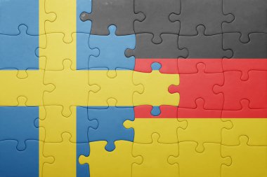 İsveç ve Almanya ulusal bayrak ile bulmaca 