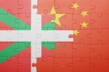 Bask Ülkesi ve Çin Ulusal bayrak ile bulmaca