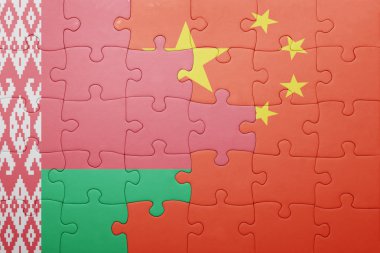 Beyaz Rusya ve Çin Ulusal bayrak ile bulmaca