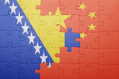 Bosna ve Hersek ve Çin Ulusal bayrak ile bulmaca