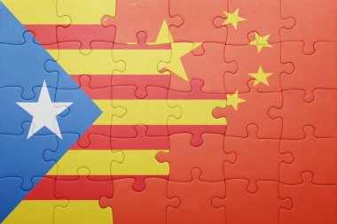 Katalonya ve Çin Ulusal bayrak ile bulmaca