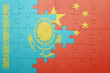 Kazakistan ve Çin Ulusal bayrak ile bulmaca