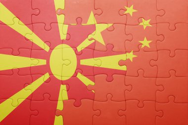 Makedonya ve Çin Ulusal bayrak ile bulmaca