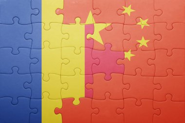 Romanya ve Çin Ulusal bayrak ile bulmaca