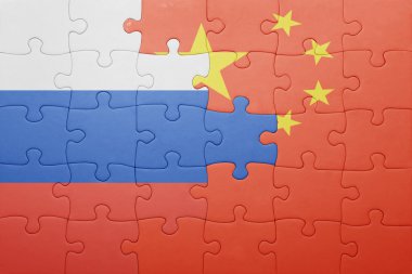 Rusya ve Çin Ulusal bayrak ile bulmaca