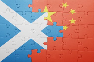 İskoçya ve Çin Ulusal bayrak ile bulmaca