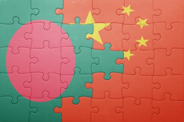 Bangladeş ve Çin Ulusal bayrak ile bulmaca