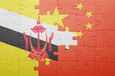 brunei ve Çin Ulusal bayrak ile bulmaca