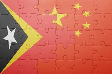Doğu timor ve Çin Ulusal bayrak ile bulmaca