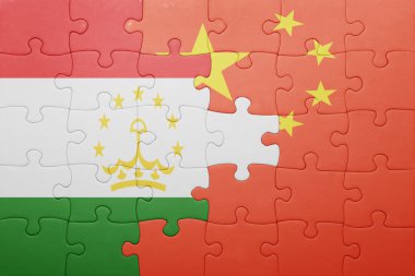 Tacikistan ve Çin Ulusal bayrak ile bulmaca