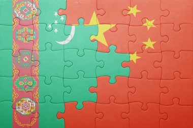 Türkmenistan ve Çin Ulusal bayrak ile bulmaca