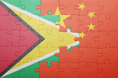 guyana ve Çin Ulusal bayrak ile bulmaca