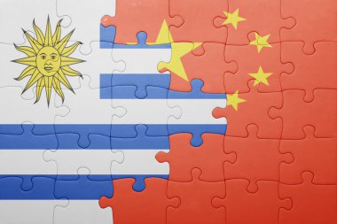 uruguay ve Çin Ulusal bayrak ile bulmaca