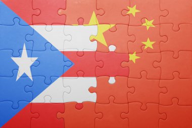 Porto Riko ve Çin Ulusal bayrak ile bulmaca