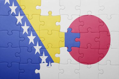 Bosna ve Hersek ve Japonya Ulusal bayrak ile bulmaca