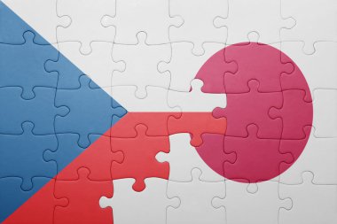 Çek Cumhuriyeti ve Japonya Ulusal bayrak ile bulmaca