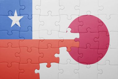 Şili ve Japonya Ulusal bayrak ile bulmaca