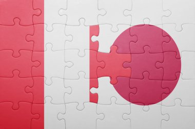 peru ve Japonya Ulusal bayrak ile bulmaca