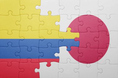 Kolombiya ve Japonya Ulusal bayrak ile bulmaca
