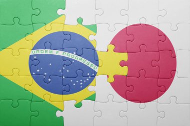 Brezilya ve Japonya'da ulusal bayrak ile bulmaca
