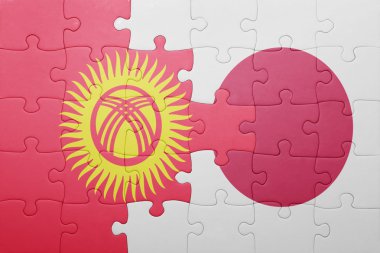 Kırgızistan ve Japonya Ulusal bayrak ile bulmaca