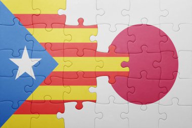 Katalonya ve Japonya Ulusal bayrak ile bulmaca