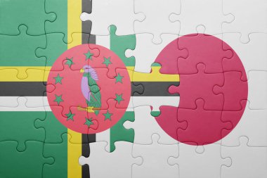 Dominika ve Japonya Ulusal bayrak ile bulmaca