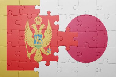 Karadağ ve Japonya Ulusal bayrak ile bulmaca