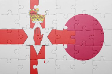 Kuzey İrlanda ve Japonya Ulusal bayrak ile bulmaca