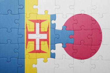 madeira ve Japonya Ulusal bayrak ile bulmaca