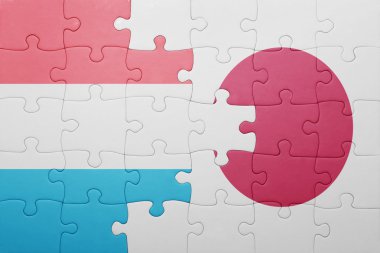 Lüksemburg ve Japonya Ulusal bayrak ile bulmaca