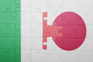 İtalya ve Japonya Ulusal bayrak ile bulmaca