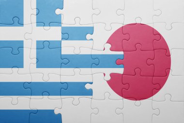 Yunanistan ve Japonya Ulusal bayrak ile bulmaca