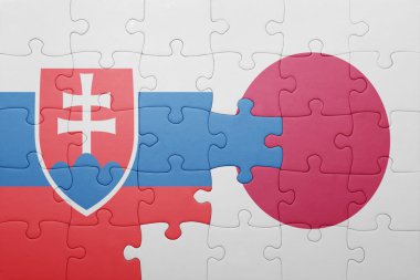 Slovakya ve Japonya Ulusal bayrak ile bulmaca