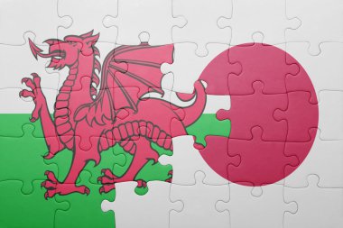 Galler ve Japonya Ulusal bayrak ile bulmaca