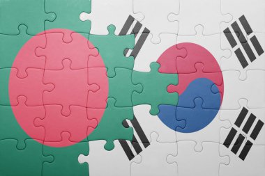 Bulmaca bangladesh ve Güney Kore ulusal bayrak ile
