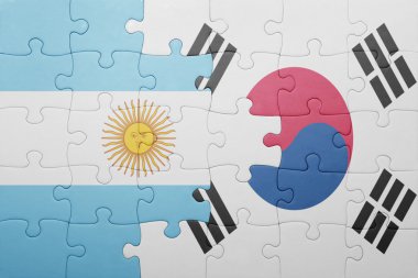 Arjantin ve Güney Kore ulusal bayrak ile bulmaca