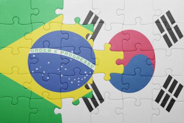 Brezilya ve Güney Kore ulusal bayrak ile bulmaca