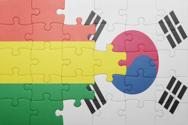 Bolivya ve Güney Kore ulusal bayrak ile bulmaca